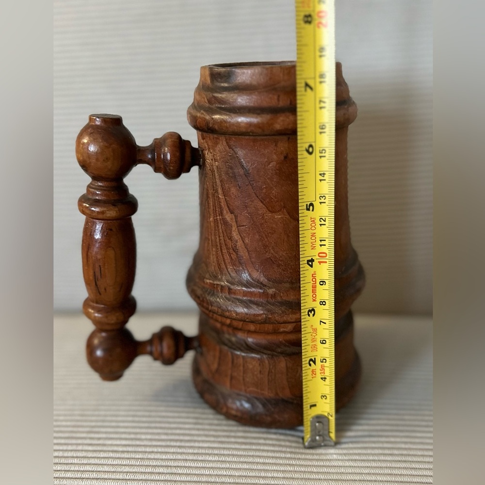 Antique/vintage 7” wooden beer stein - known as a tankard - Picture 3 of 6